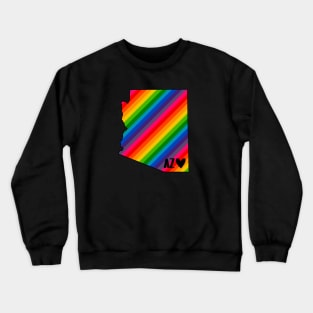 USA States: Arizona (rainbow) Crewneck Sweatshirt